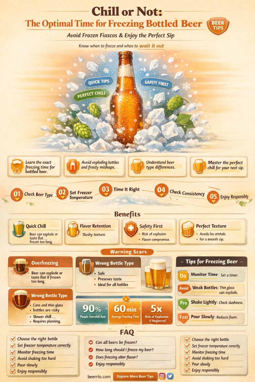 how long to keep bottled beer in freezer