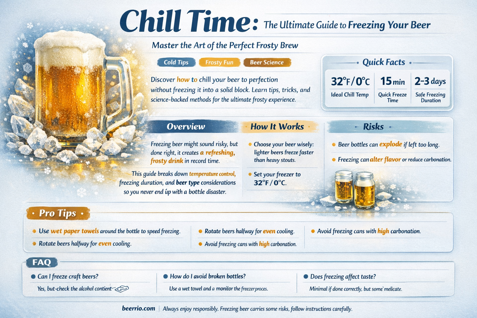 how long to leave a warm beer in the freezer
