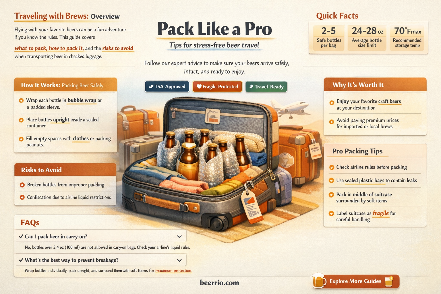 can i pack cans of beer in checked luggage