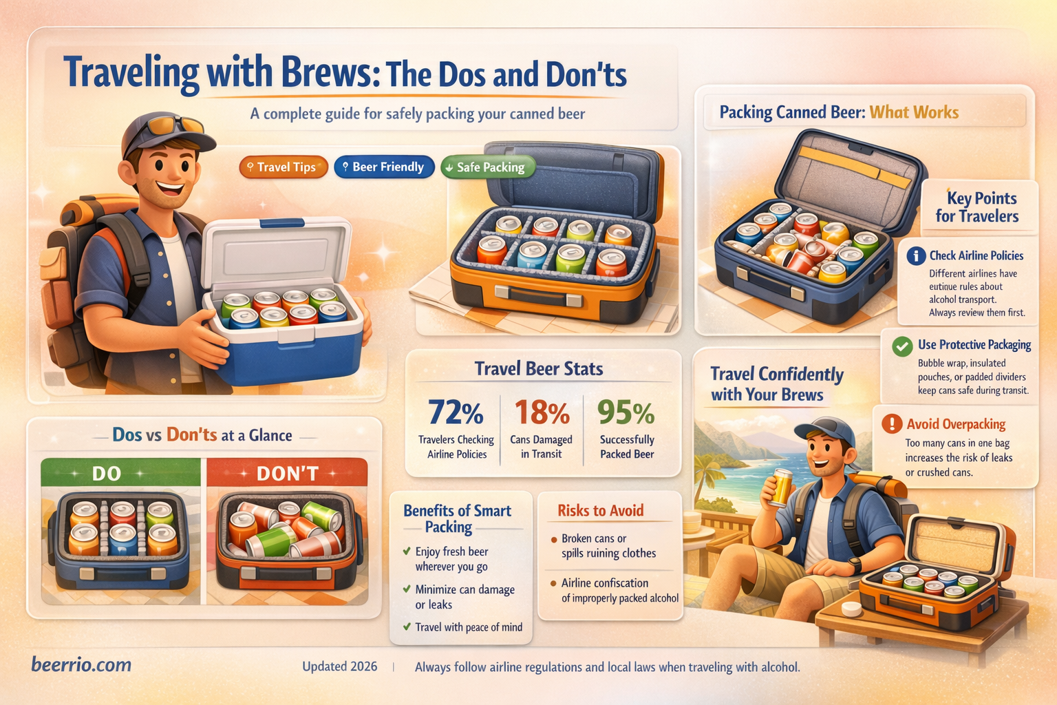 can i pack canned beer in my suitcase