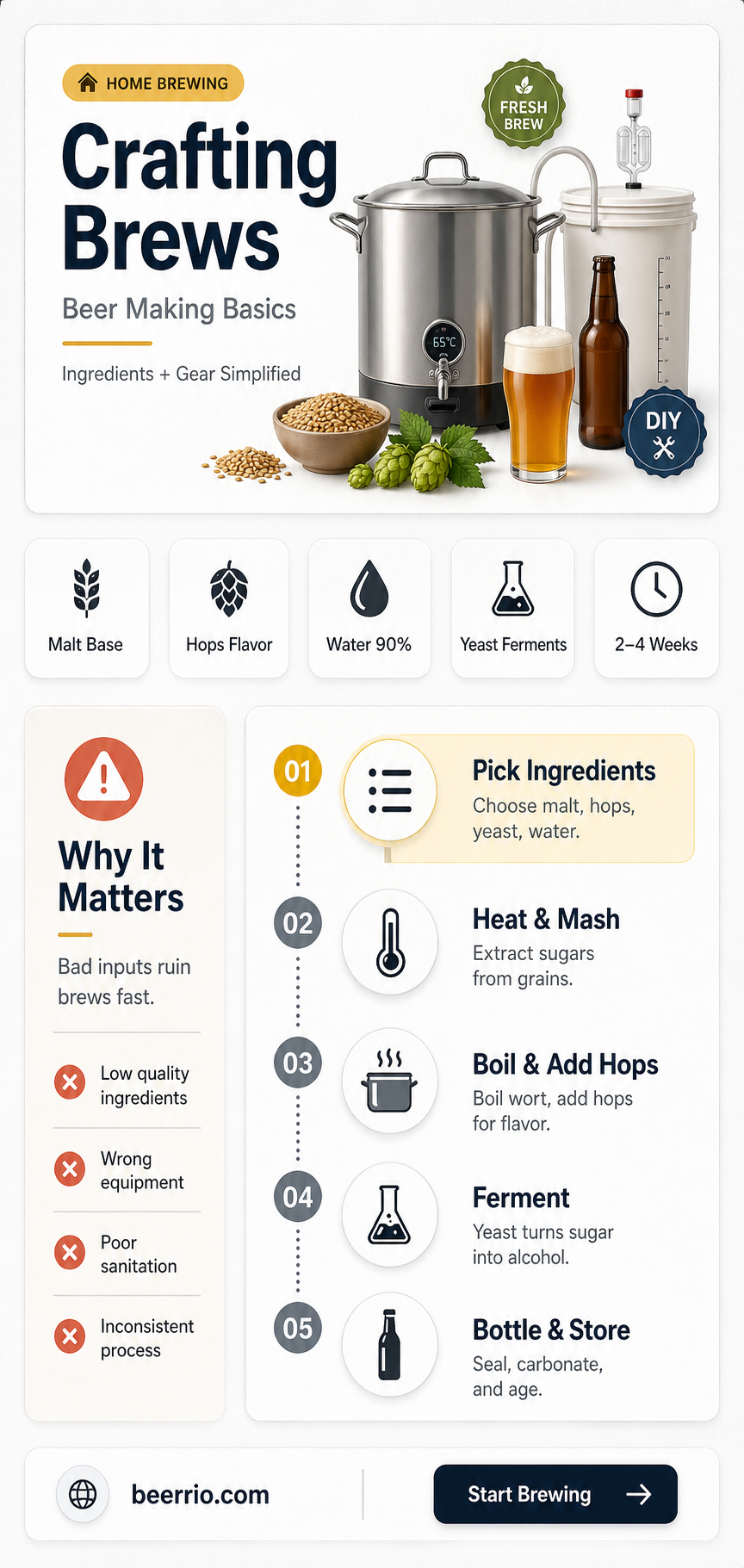 what is needed for brewing beer