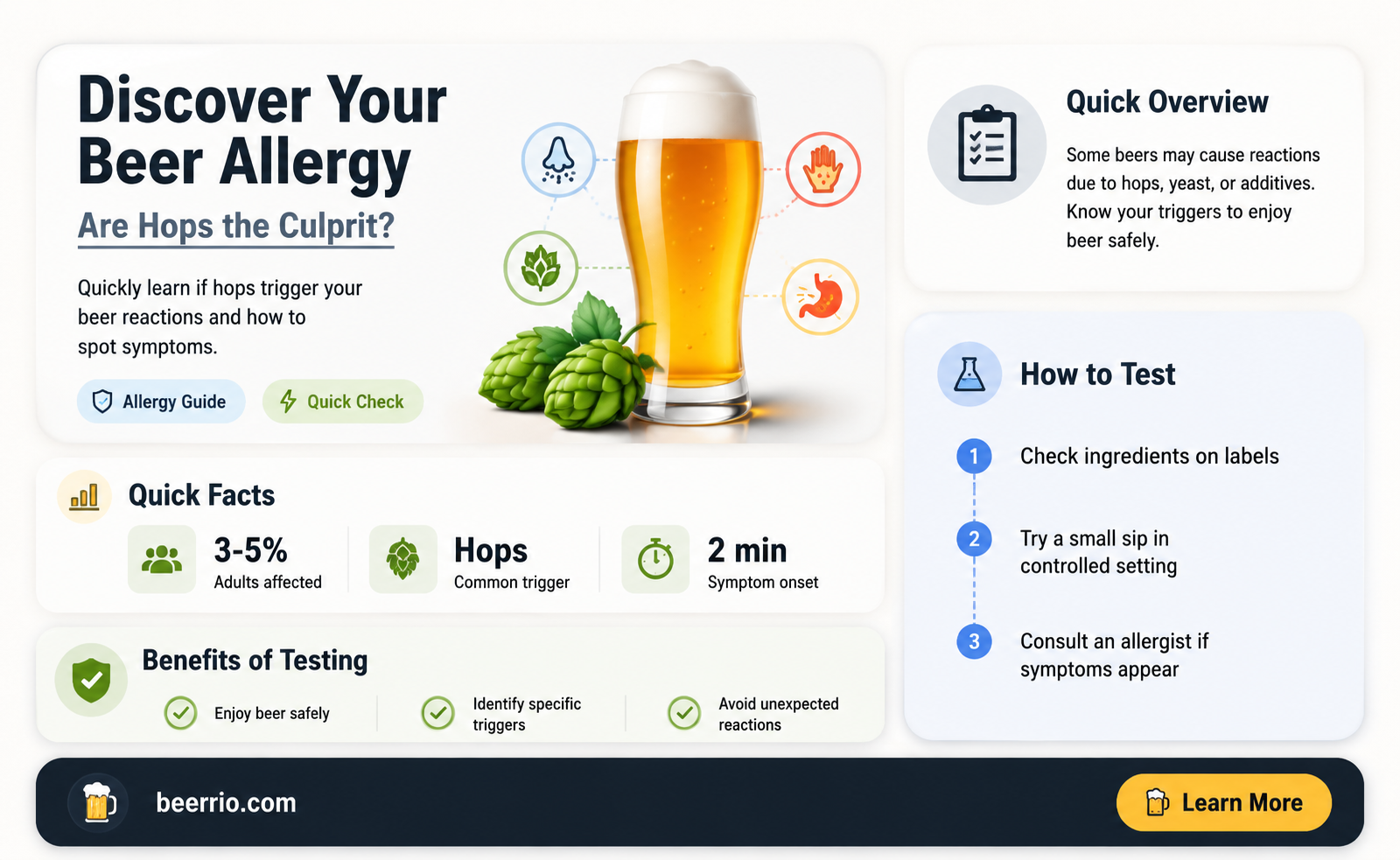 am I allergic to hops in beer