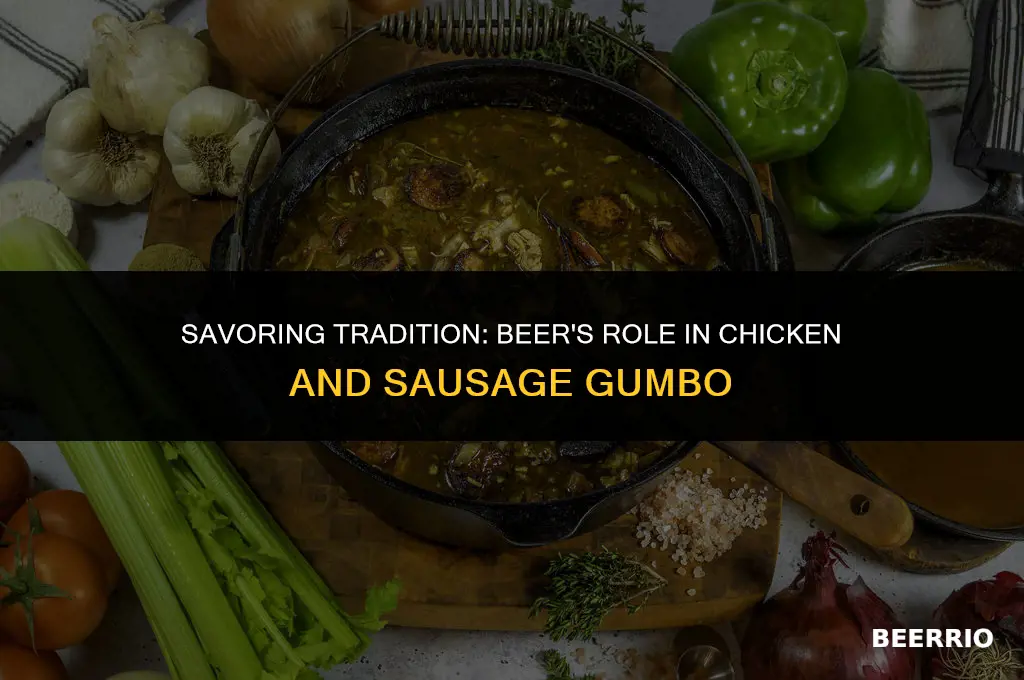do you put beer in chicken and sauzage gumbo