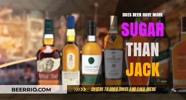 Comparing Sugar Content: Beer vs. Jack Daniel's Whiskey
