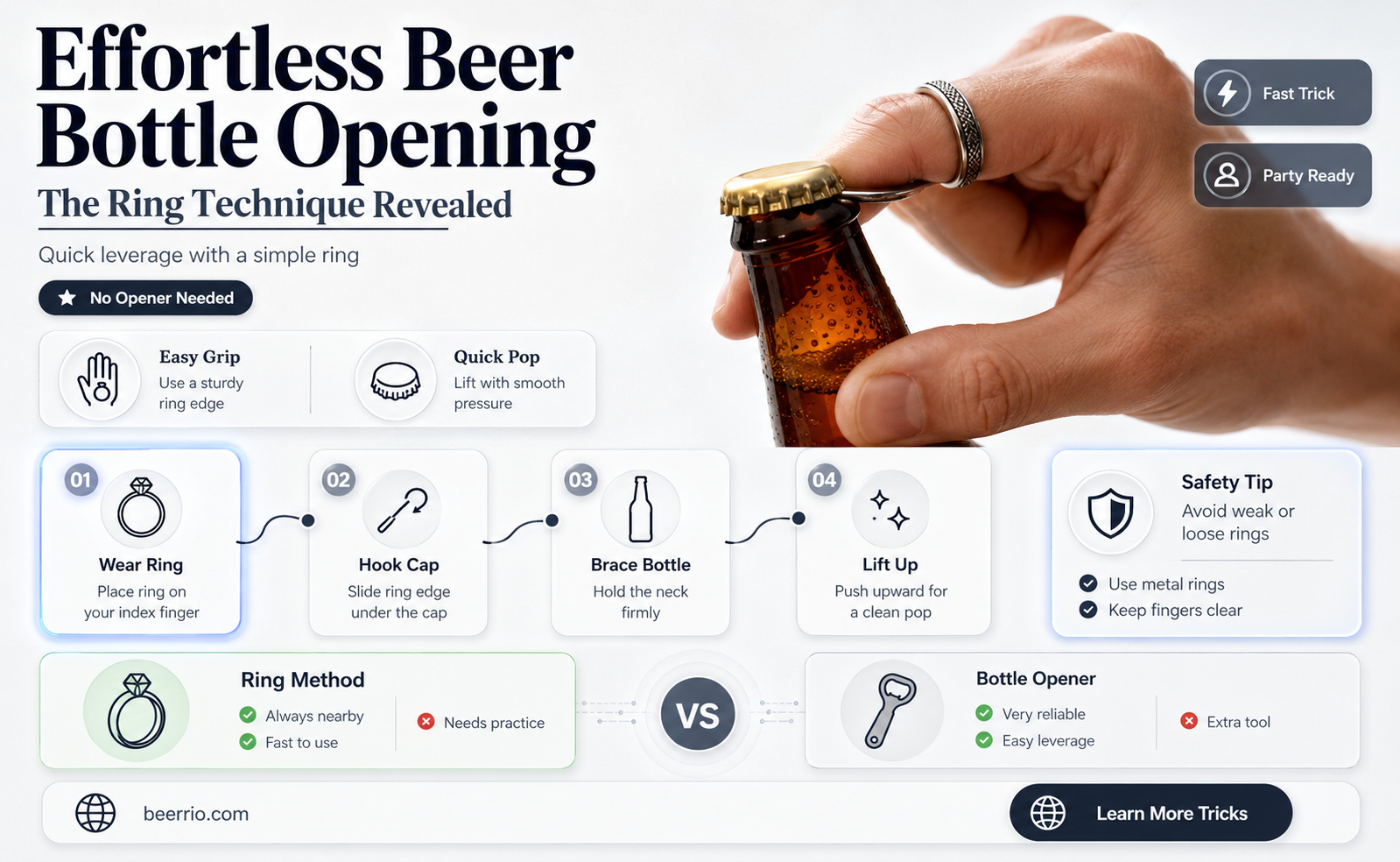 how to open a beer bottle with a ring