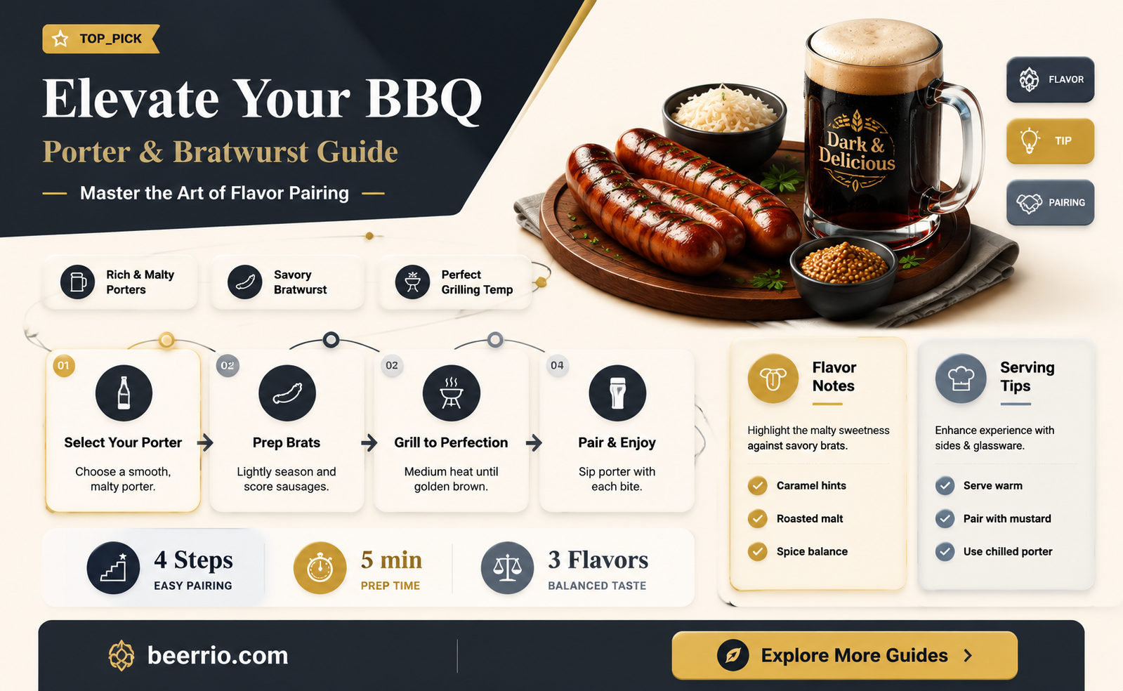 can i pour a porter beer on a bratwurst