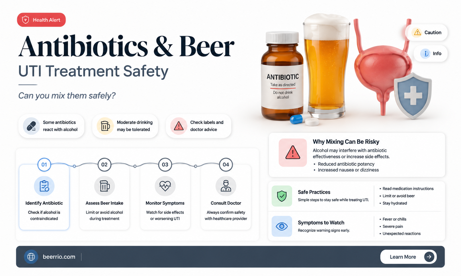 do antibiotics for uti work with beer
