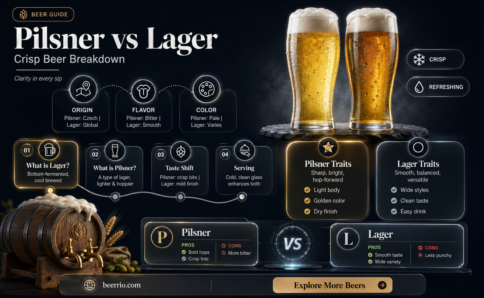 what is the difference between pilsner and lager beer