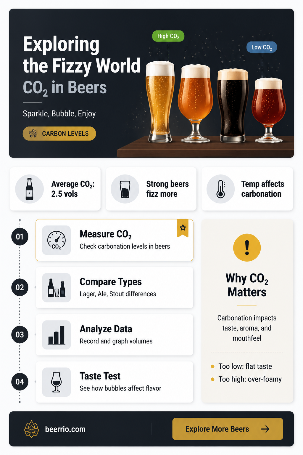 do different beers have different carbon dioxide content