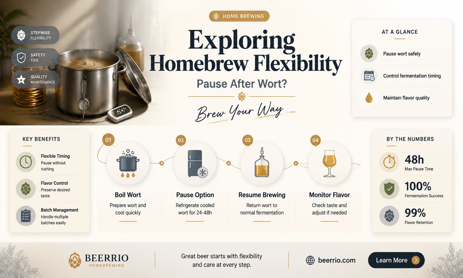can i pause beer brewing after making wort