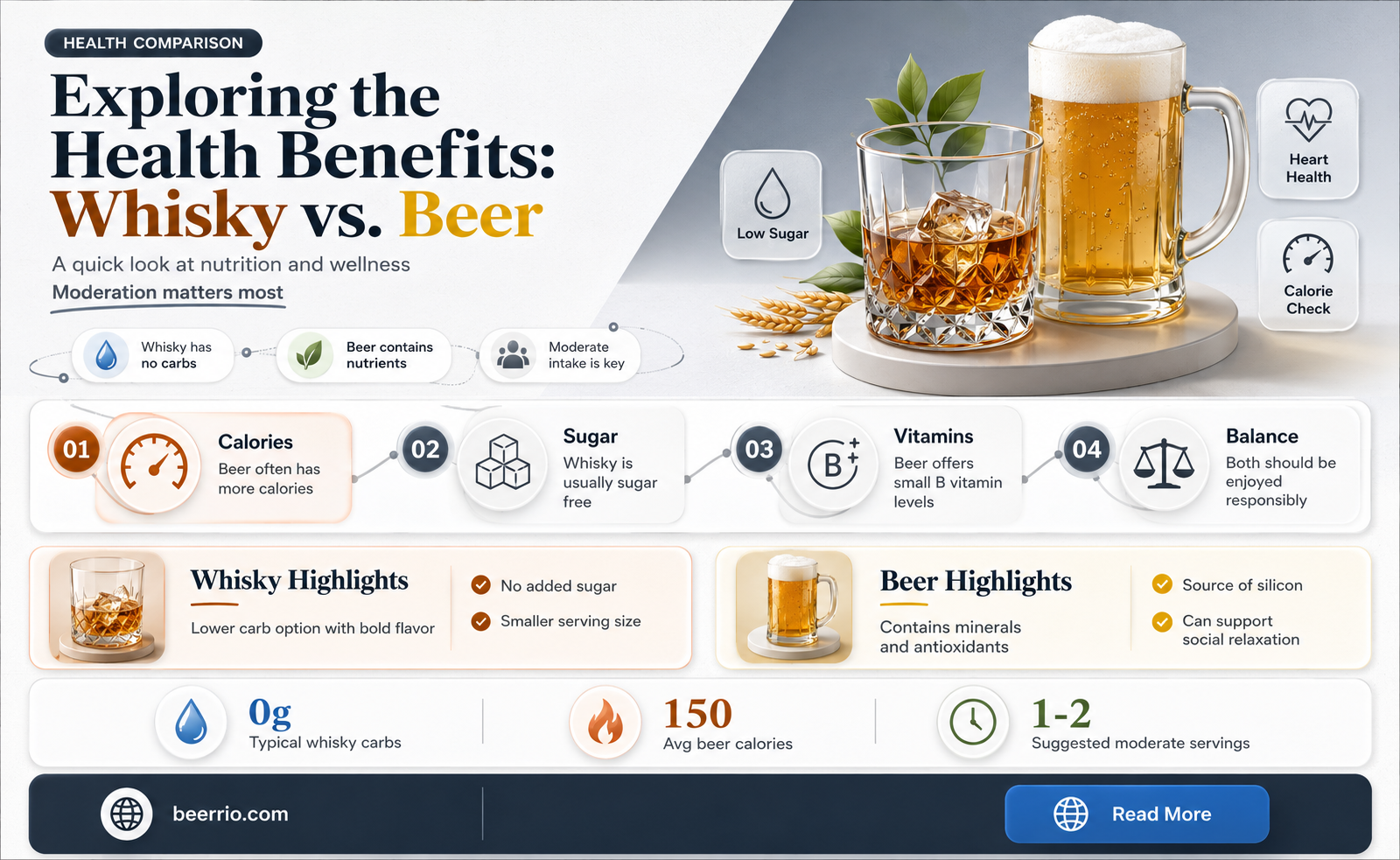is whisky healthier than beer