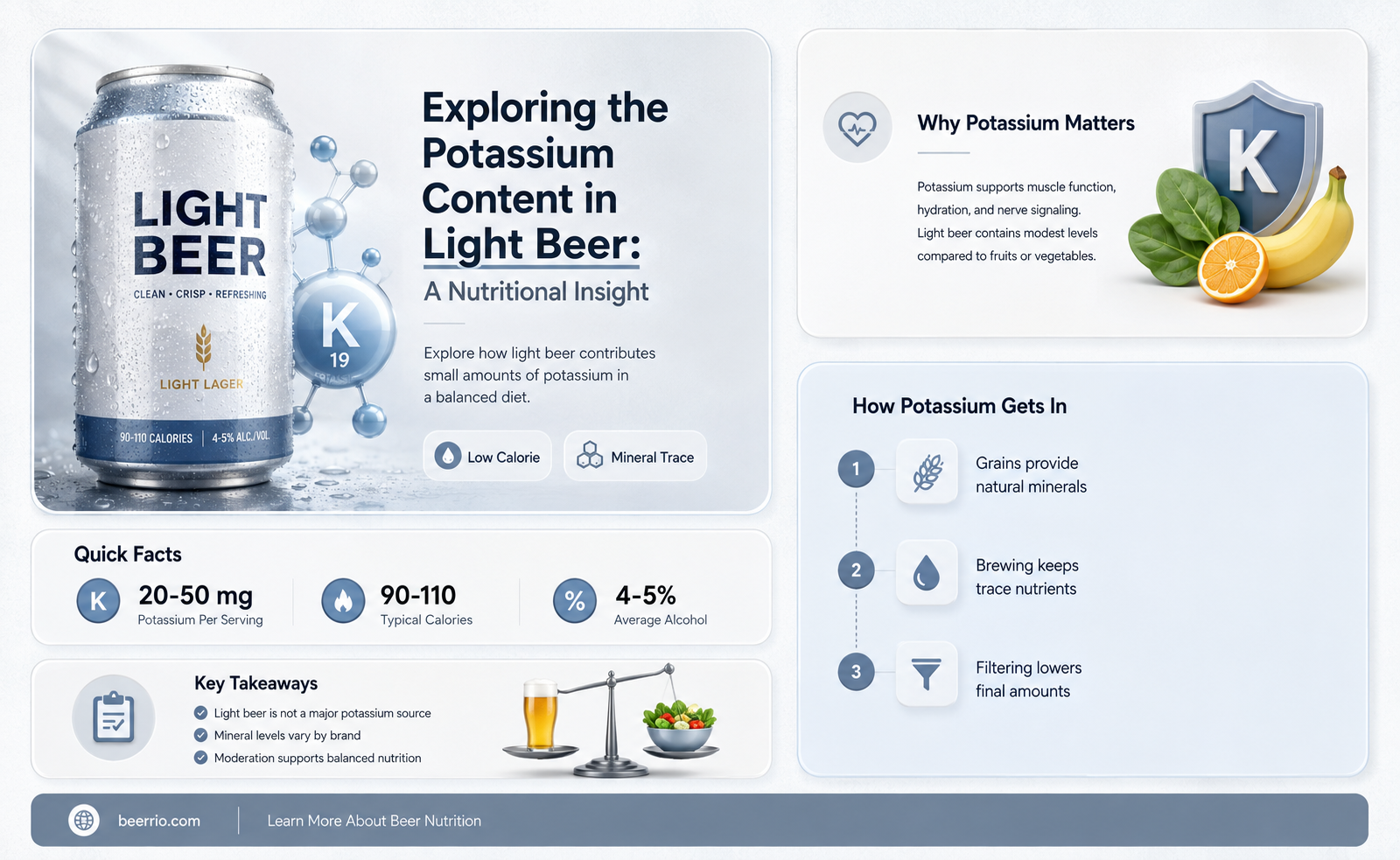 is light beer high in potassium