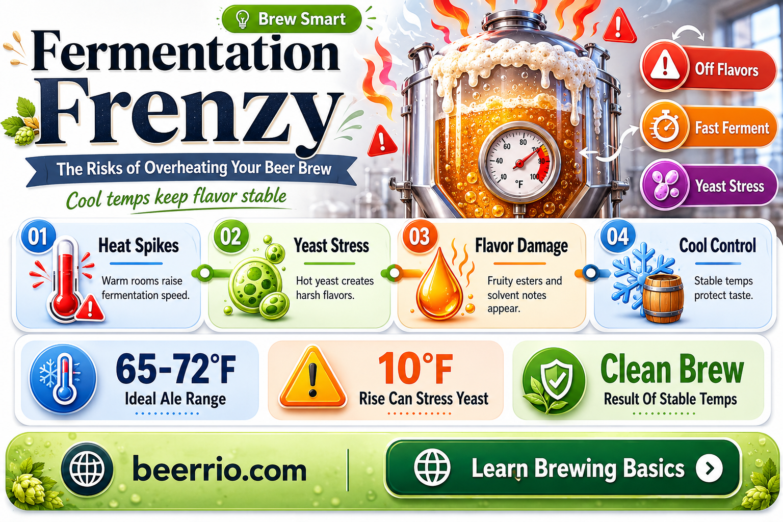 what happens if fermenting beer gets to warm