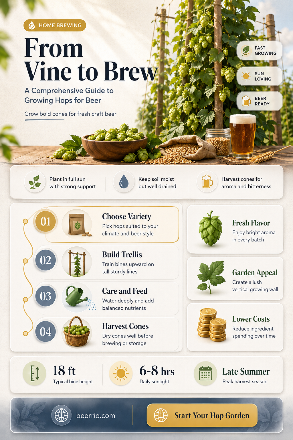 how to grow hops for beer