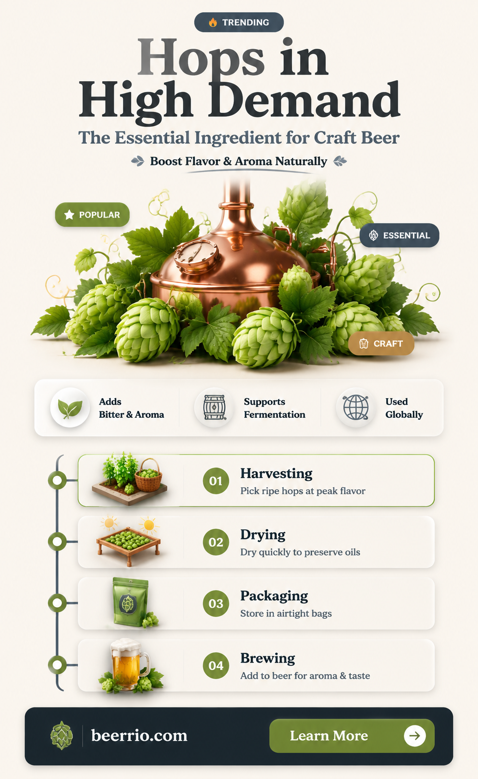 are hops for making beer in demand