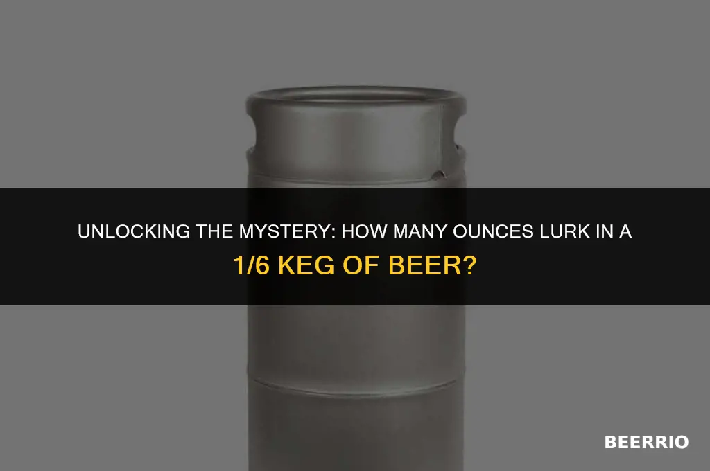 how many oz in a 1 6 keg of beer