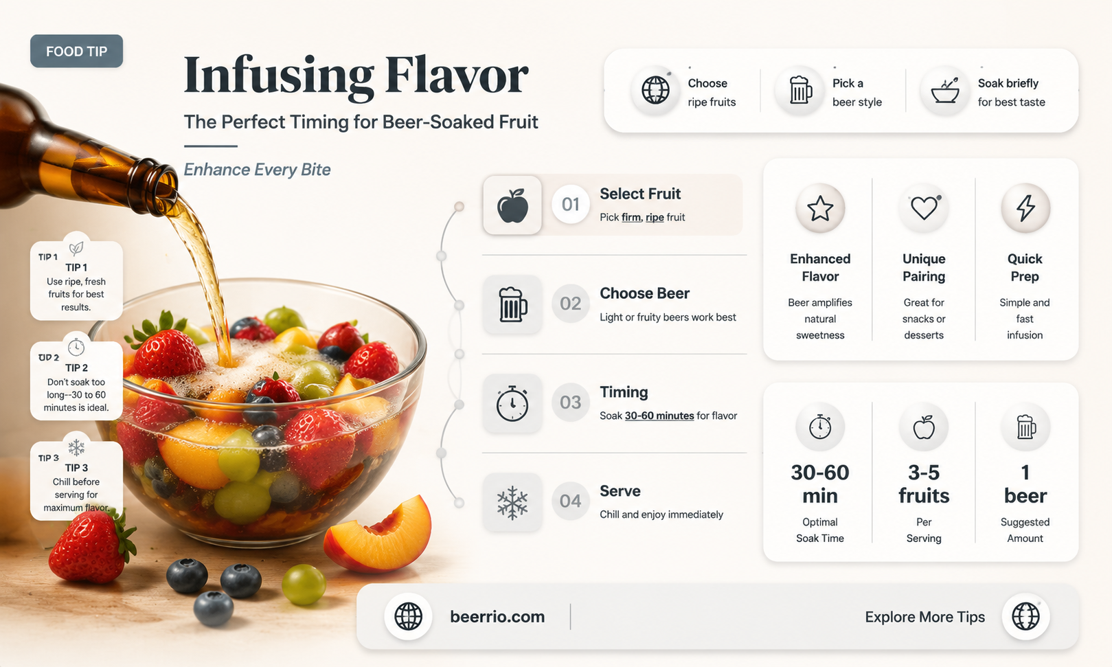 how long to leave beer on fruit