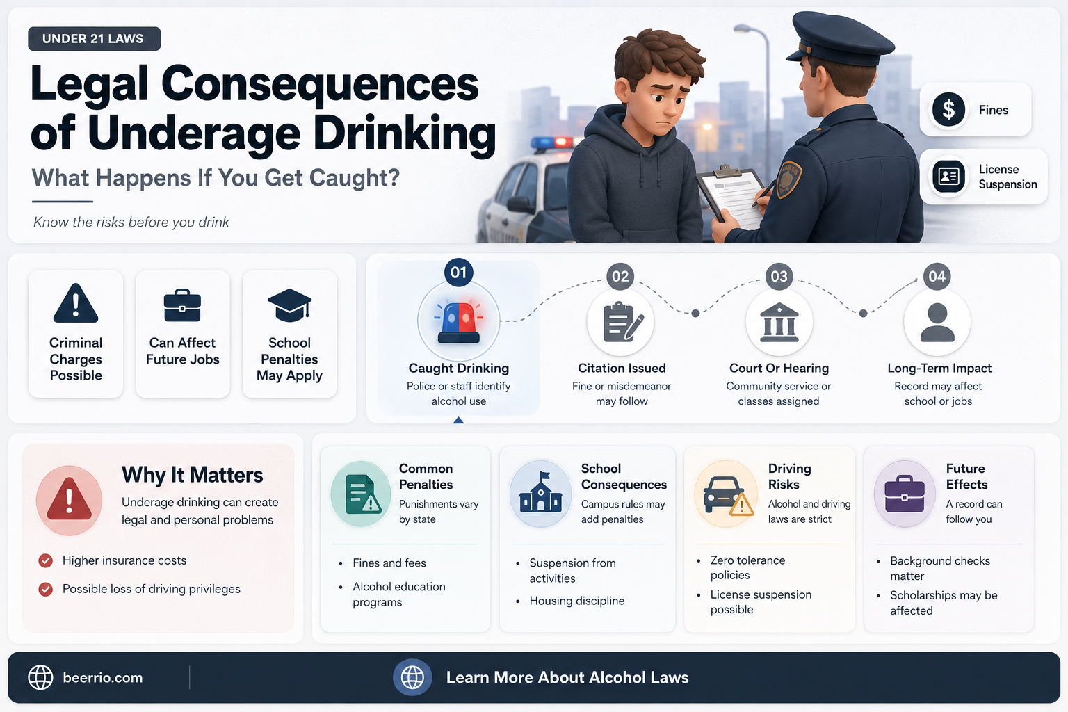 what happens if i get caught with beer underage