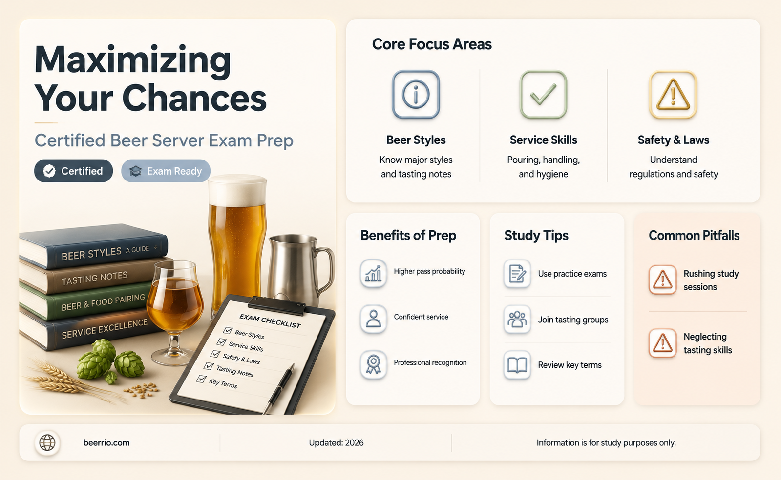 how many chances for certified beer server exam