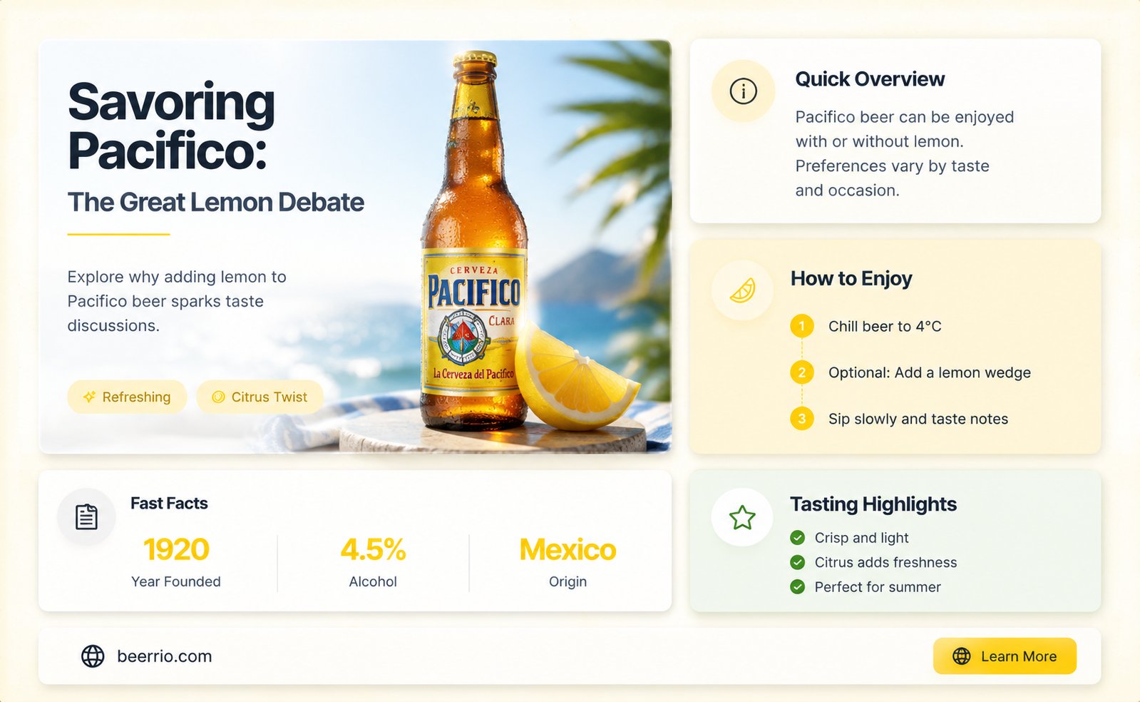 do you put lemon in pacifico beer