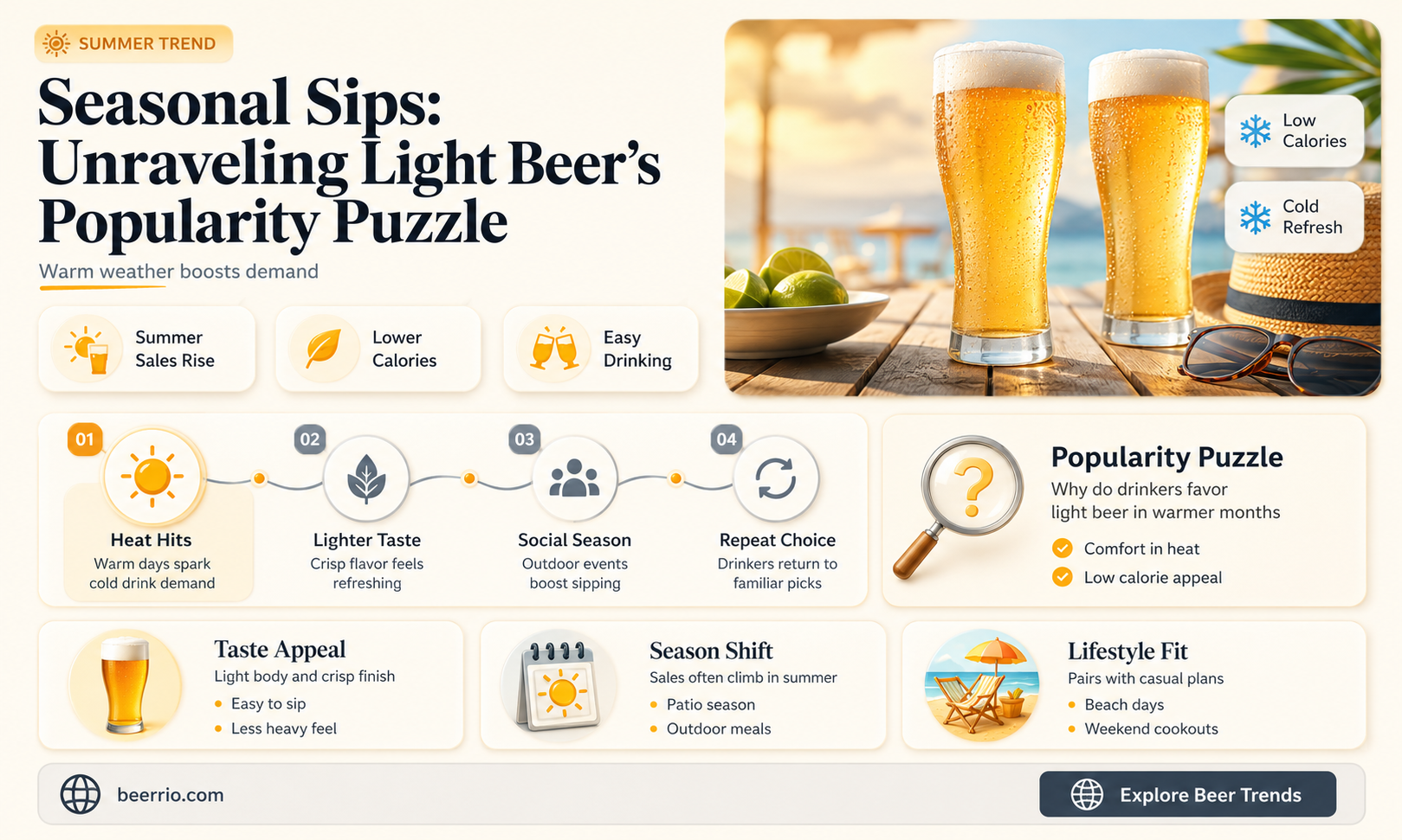 is light beer more popular in summer or winter