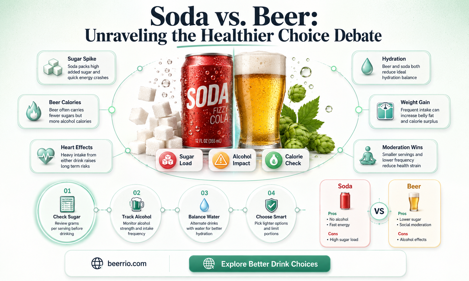 is soda healthier than beer