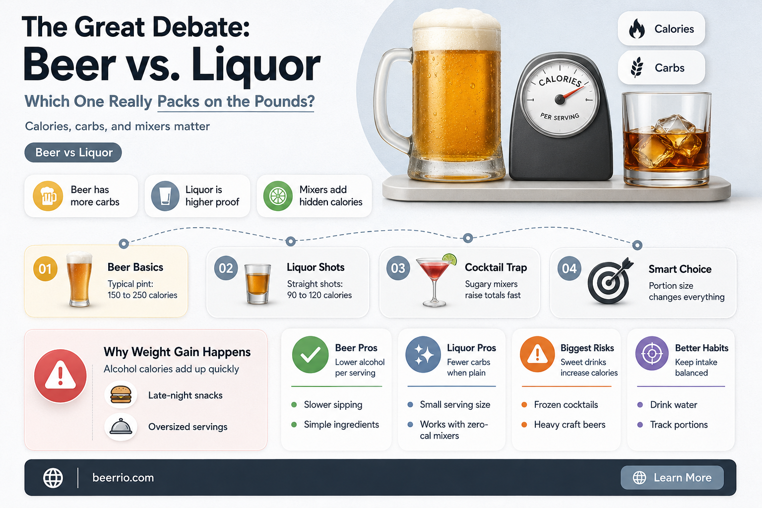 what gets you fatter beer or liquor