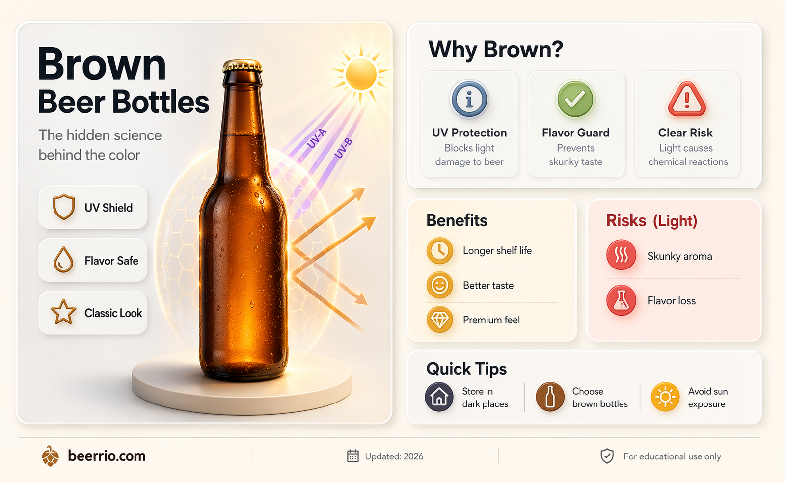 why is beer bottled in brown bottles