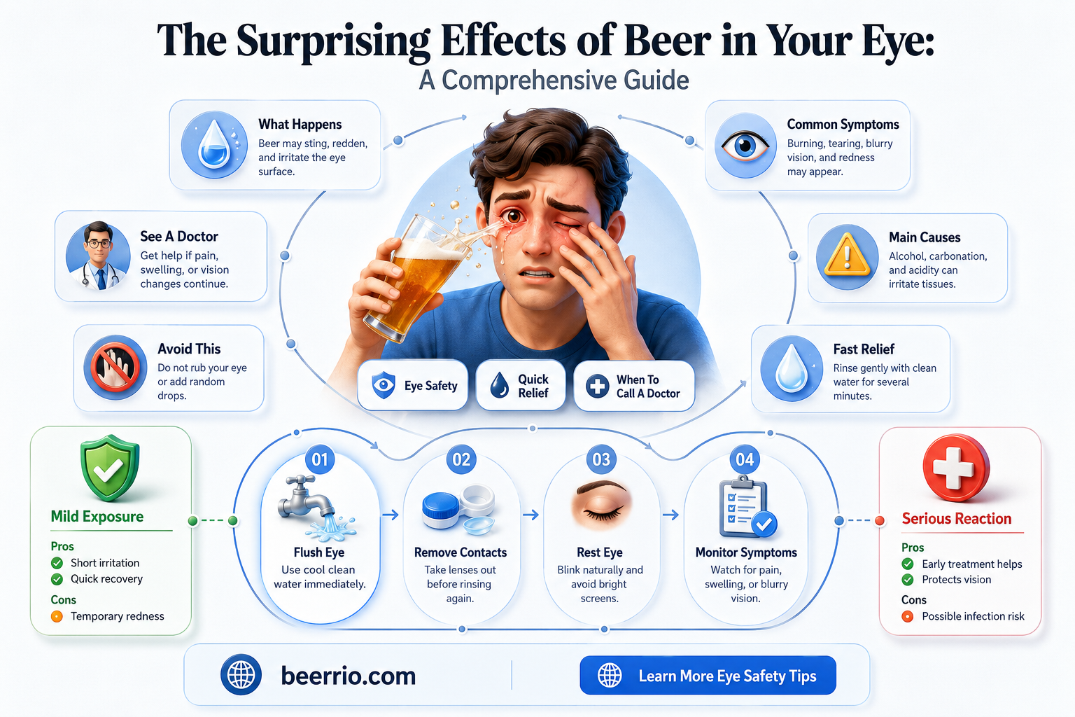what happens if beer gets in your eye