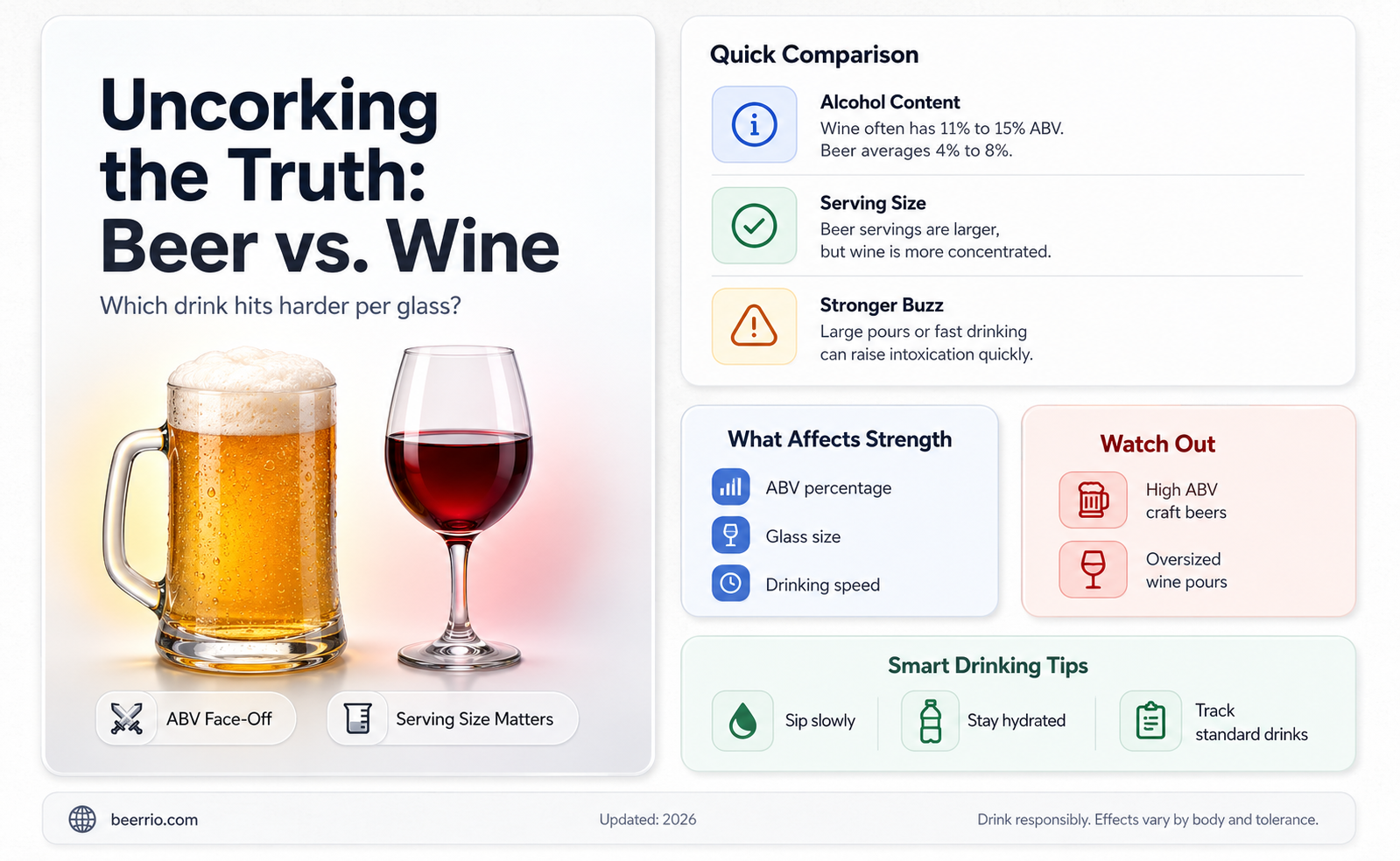 what gets you more drunk beer or wine