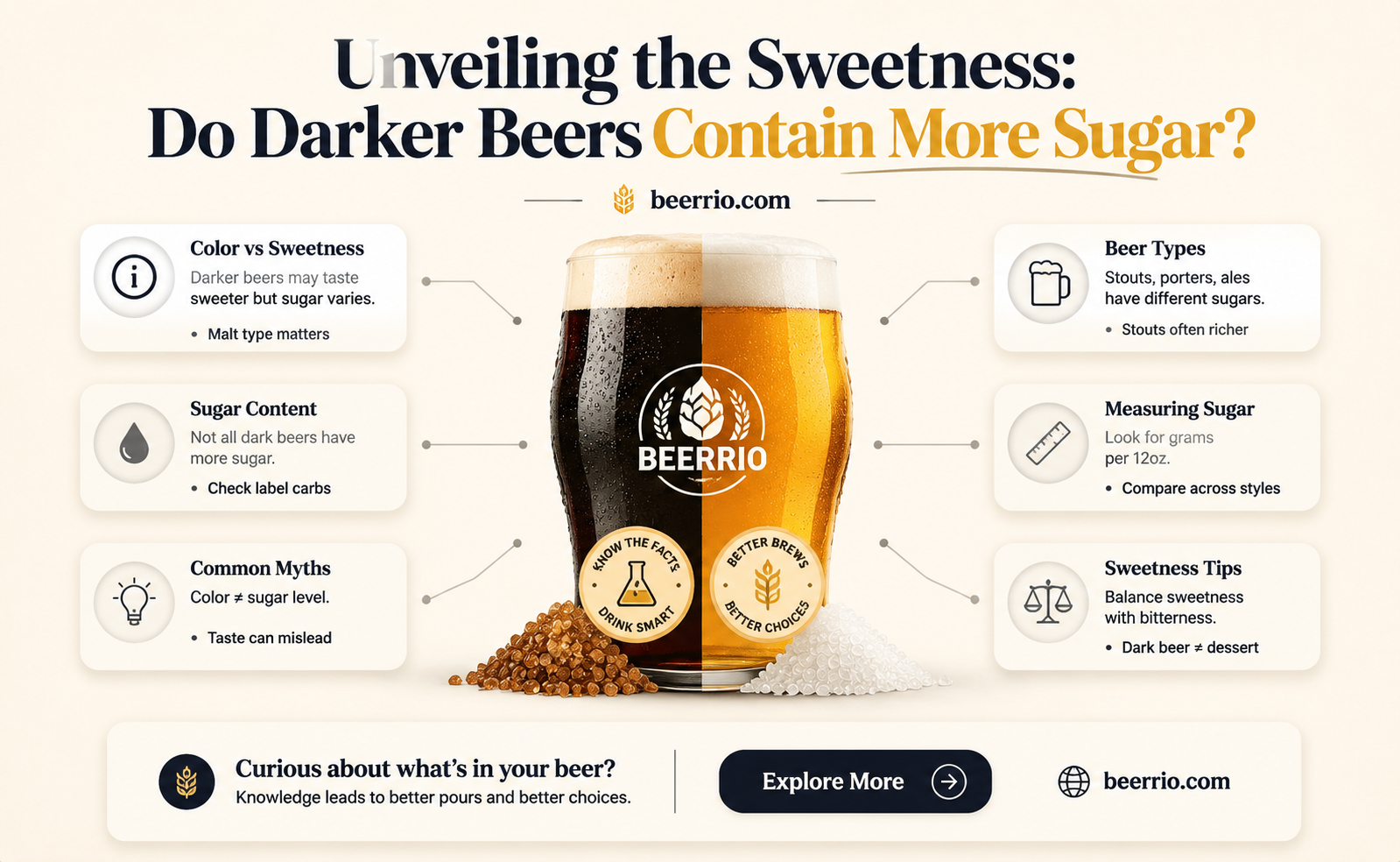 do darker beers have more sugar