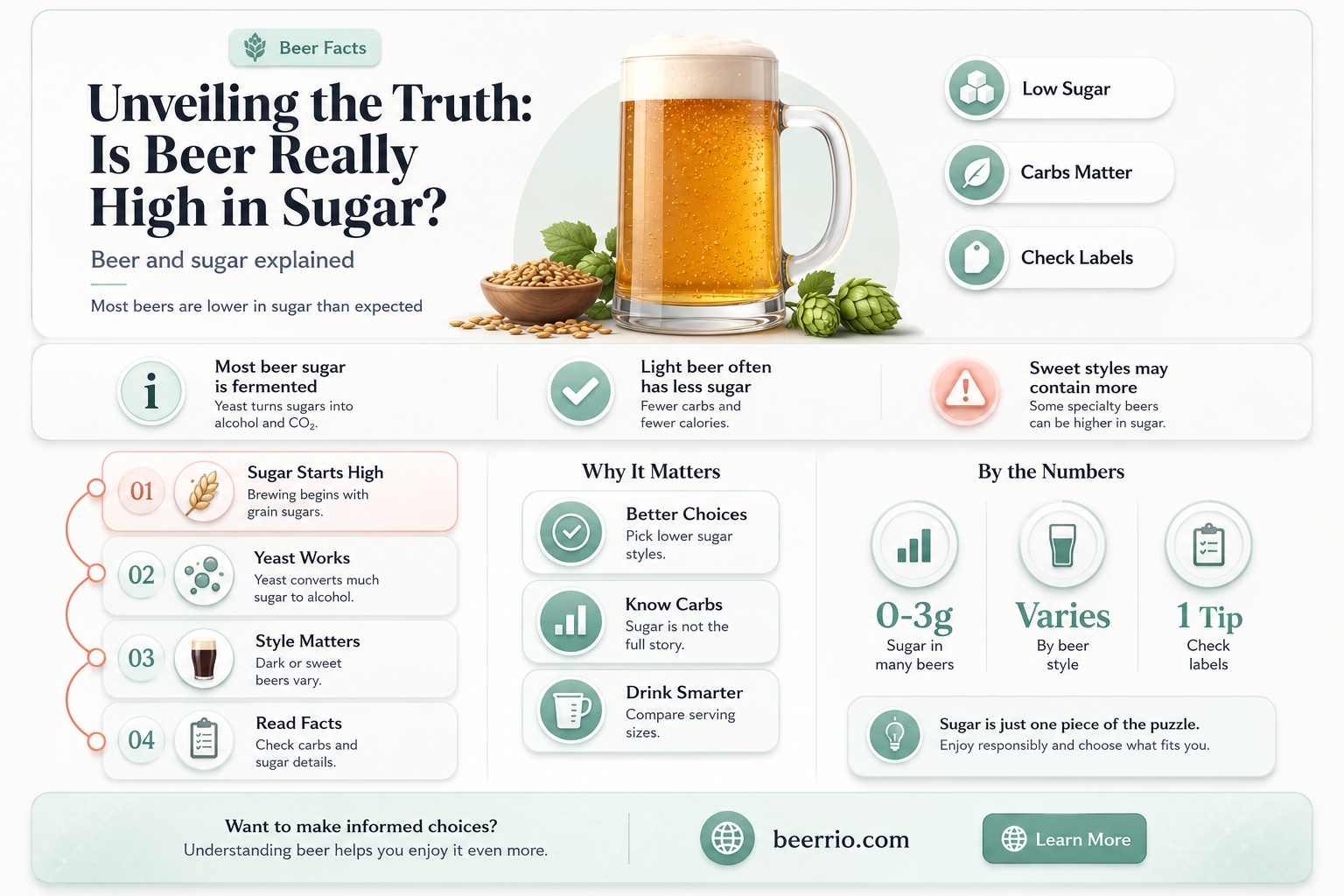 is beer high in sugar