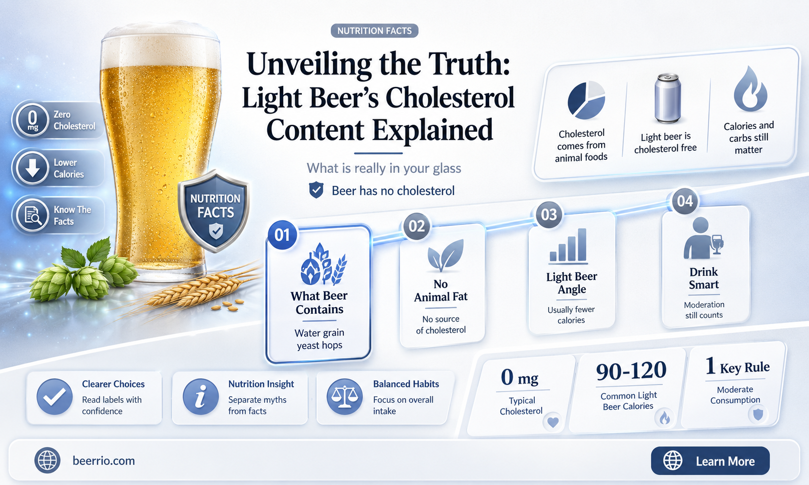 is light beer high in cholesterol