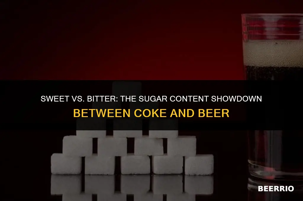 what has more sugar coke or beer