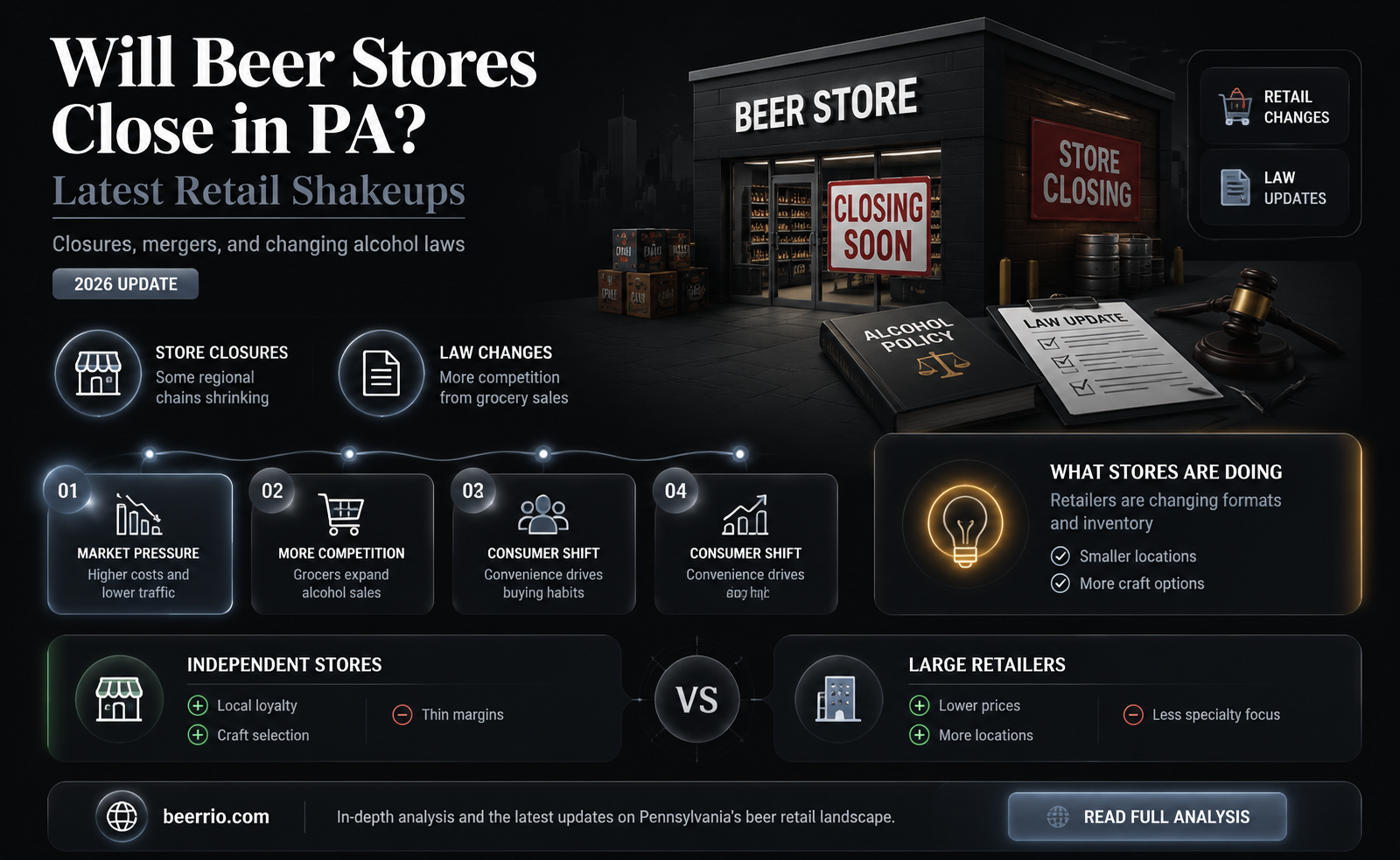 will beer stores close in pa