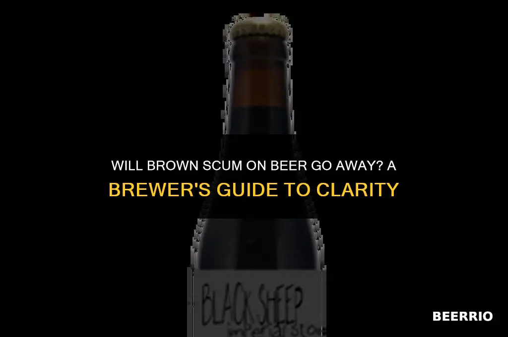 will brown scum on beer go away